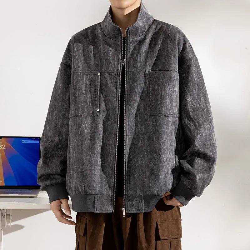 Autumn Weight-catcher Trendy Long Sleeve Casual Coat Men's Clothing in Dark Gray, Bean Green or Lilac, Polyester Drop-Shoulder Casual Coat Available in Sizes M to 8XL for Large Size Men, Suitable for Everyday Leisure Wear and Outdoor Relaxation
