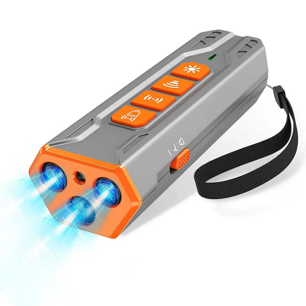 Creative Home Lighting Three Head Ultrasonic Dog Trainer in gray orange and black orange colour options.