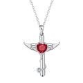 Personality wings cross stethoscope necklace in electroplated copper with white diamond or red diamond finish