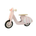 Pink wooden balance scooter for toddlers aged 1-6 years with 10-inch wheels