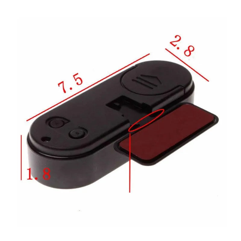 Black car clock thermometer with luminous LED display showing time and temperature on adjustable dashboard bracket