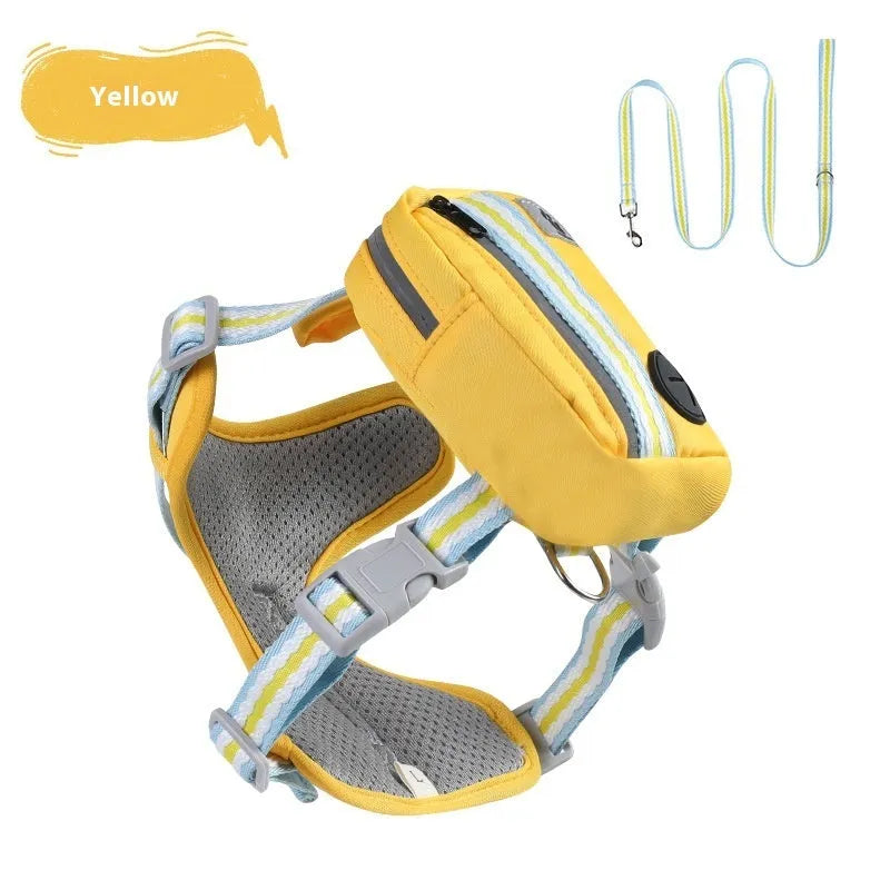 Explosion-proof anti-strangulation pet harness for dogs with chest design and 1.5 metre holding rope