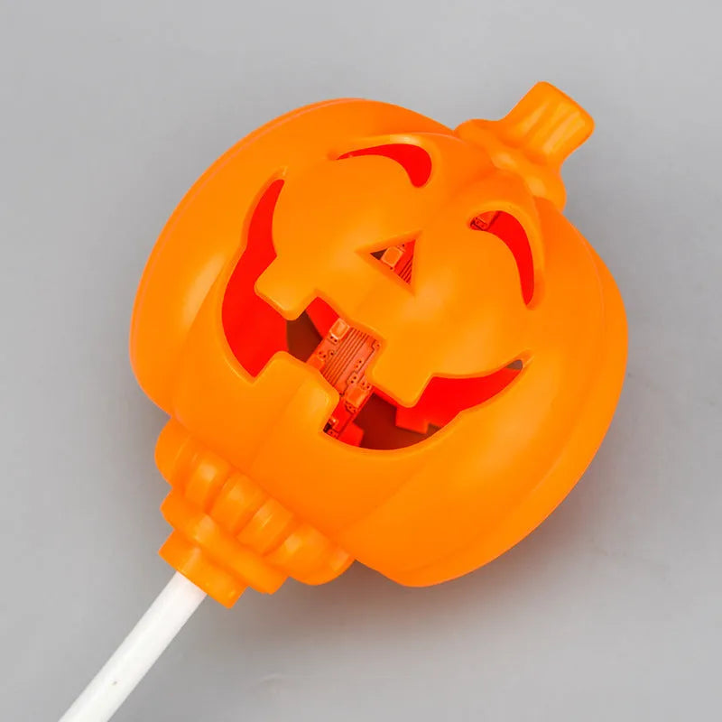 Plastic pumpkin decorative lamp with USB charging in yellow or purple light colours