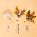 Three steel wire cat toy replacement heads with small flying insect designs for fishing rod toys
