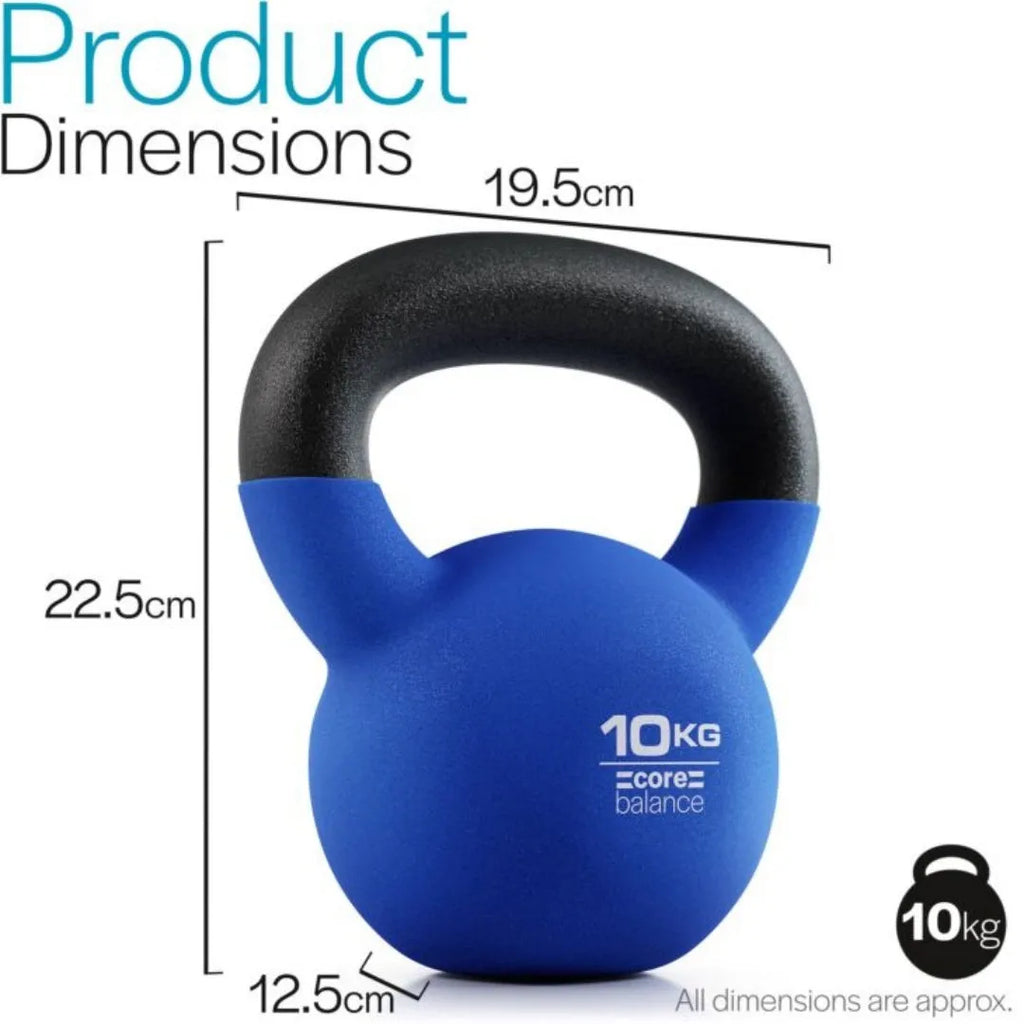 Blue cast iron dumbbell shaped like an immersion teapot on a plain background.