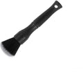 Black ultra-soft car detailing brush with pig hair bristles and PP plastic handle.