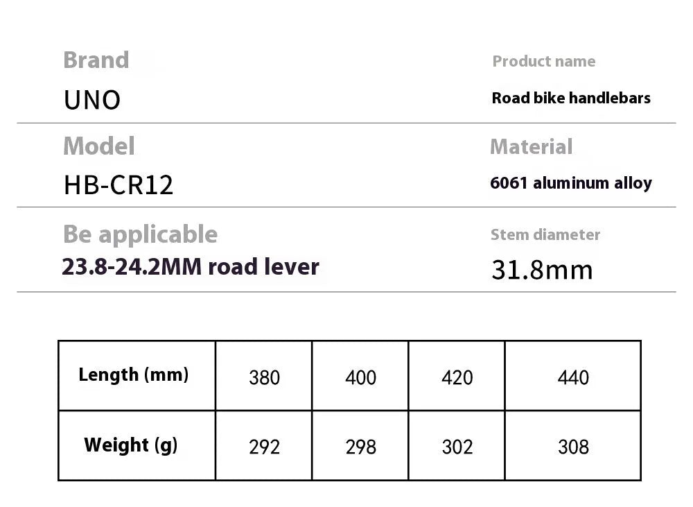 Black aluminium alloy road bike drop handlebar with printed width markings showing 31.8mm clamp diameter