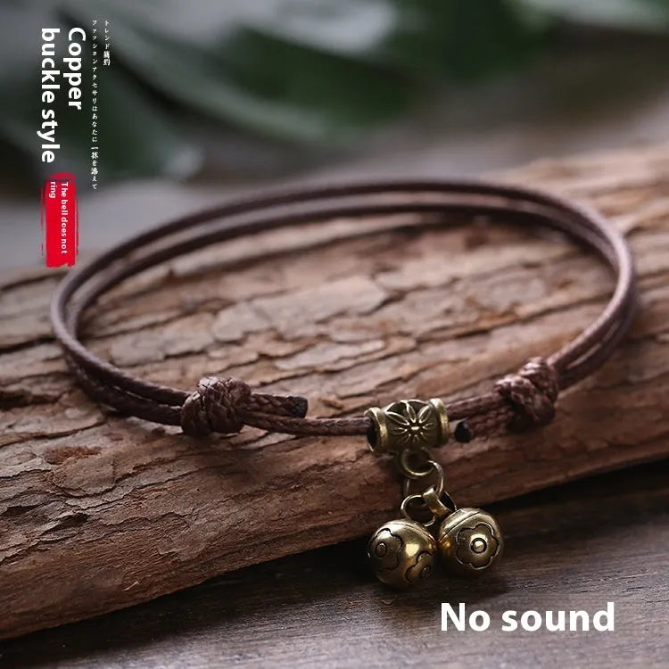 Nylon dog collar with brass bell for small dogs in adjustable 8-17cm size