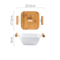 Creative irregular shaped porcelain bowl with lid in modern style, shown in available colours.