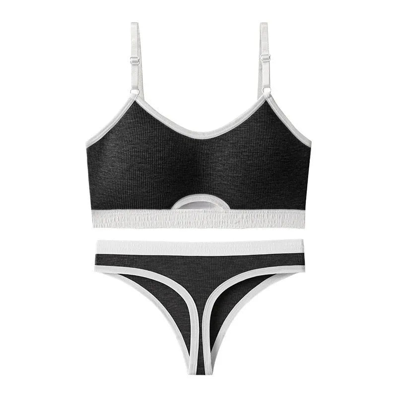 Women's cotton sports underwear vest with underwired tube top and contrast colour design