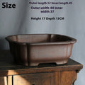 Rectangular purple sand bonsai flower pot in modern simple style
