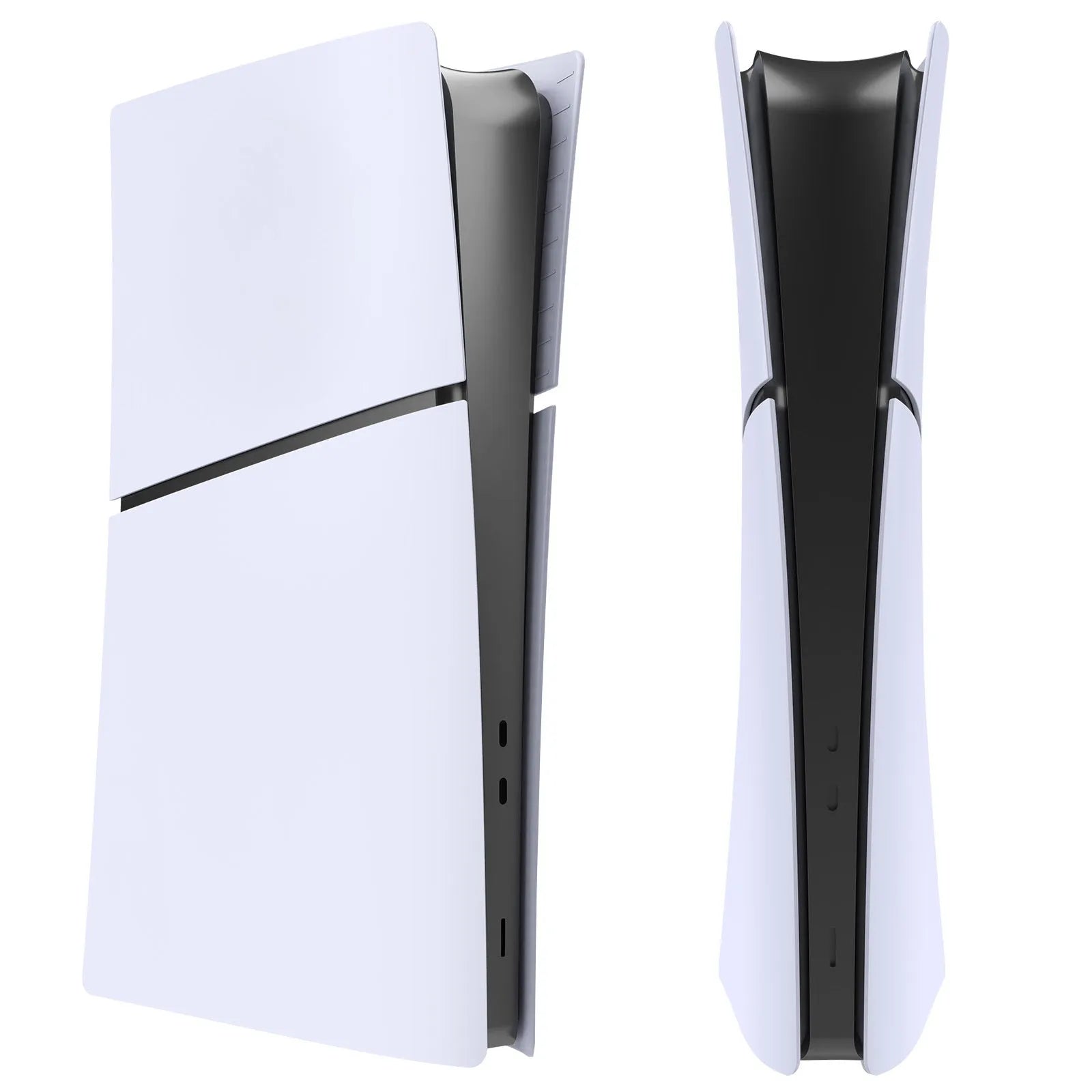 PS5 Slim replacement protective shell in ABS plastic showing four-piece construction for console customisation