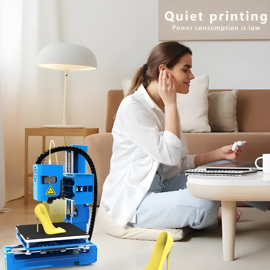K9 New Mini 3D Printer with 100x100mm build area and 0.4mm nozzle for PLA filament printing