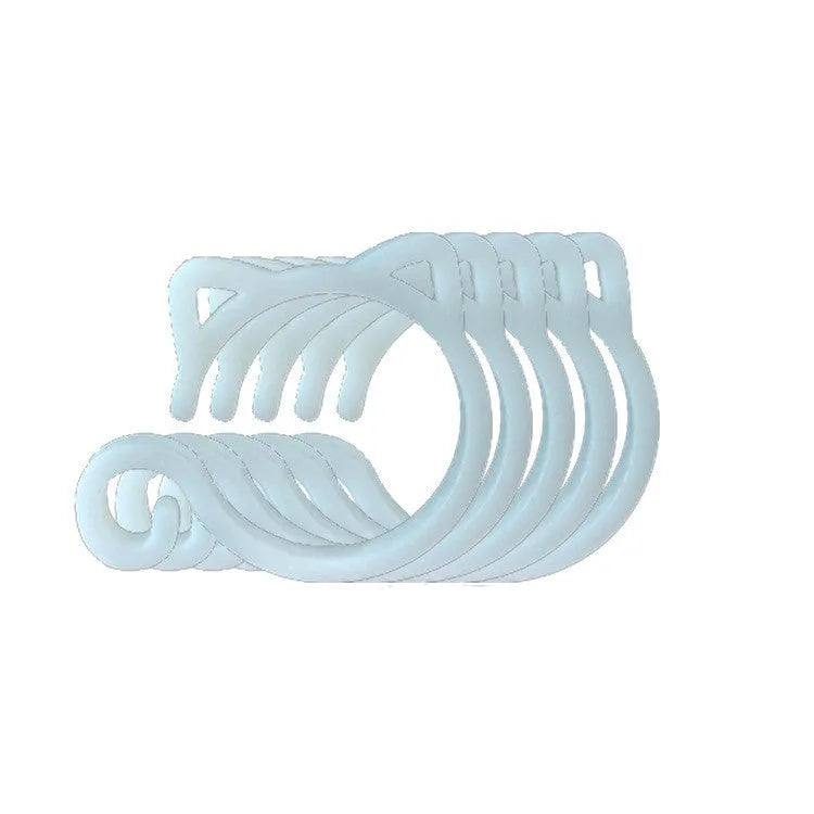 Cat-shaped plastic plant clip in red, yellow, green, and white colours for garden pot marking