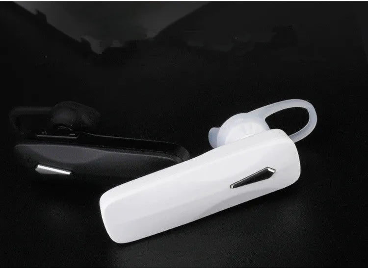 M163 car Bluetooth headset in black and white colour options showing control buttons