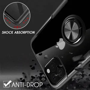 Black PU leather iPhone case with polycarbonate frame for iPhone 11 Pro Max