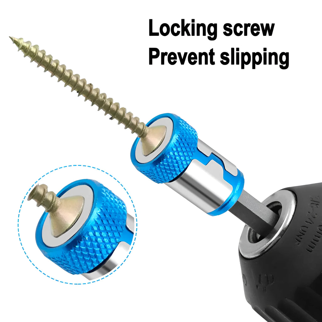 Light blue magnetic screwdriver bit with high carbon steel construction and metric system type 0 specifications