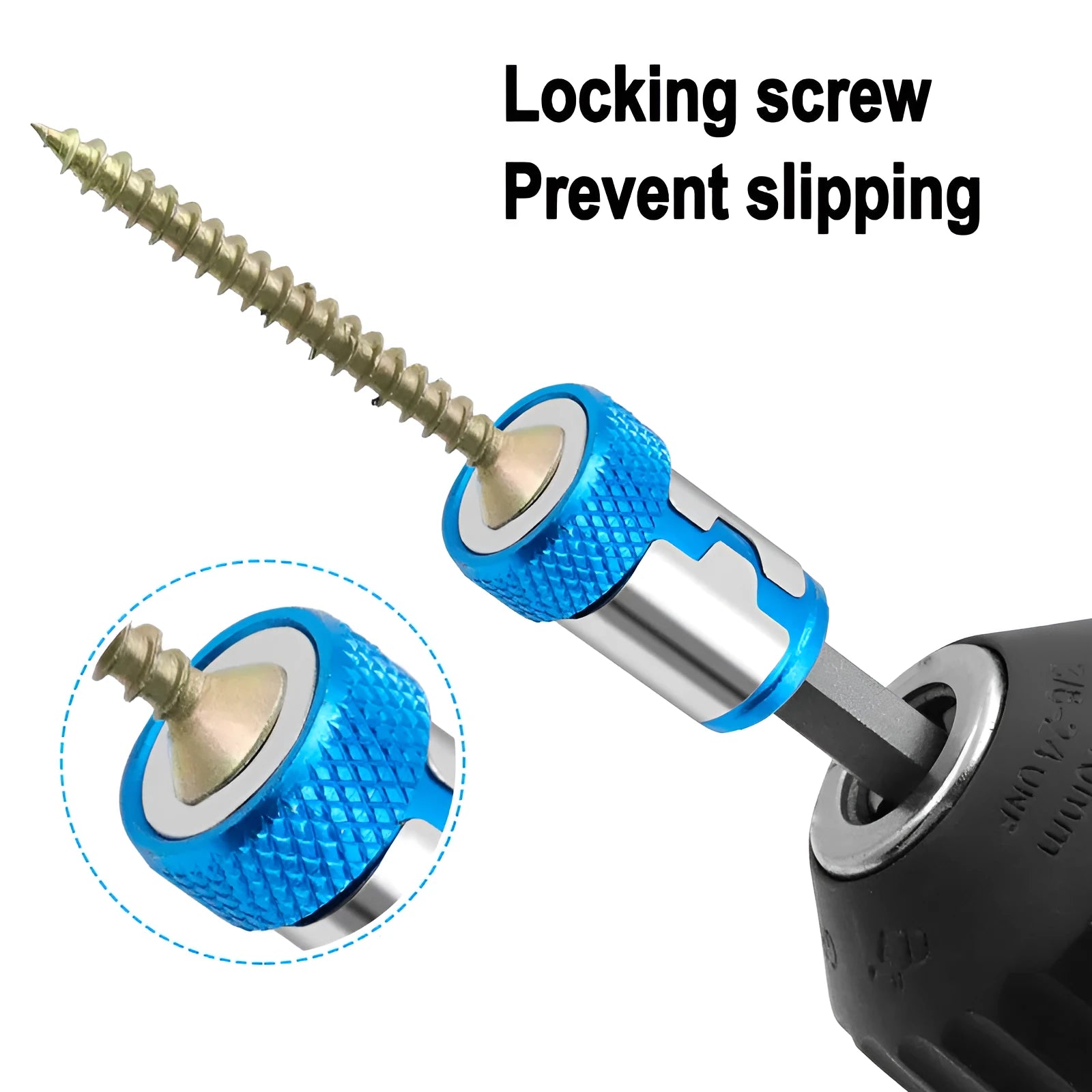 Light blue magnetic screwdriver bit with high carbon steel construction and metric system type 0 specifications