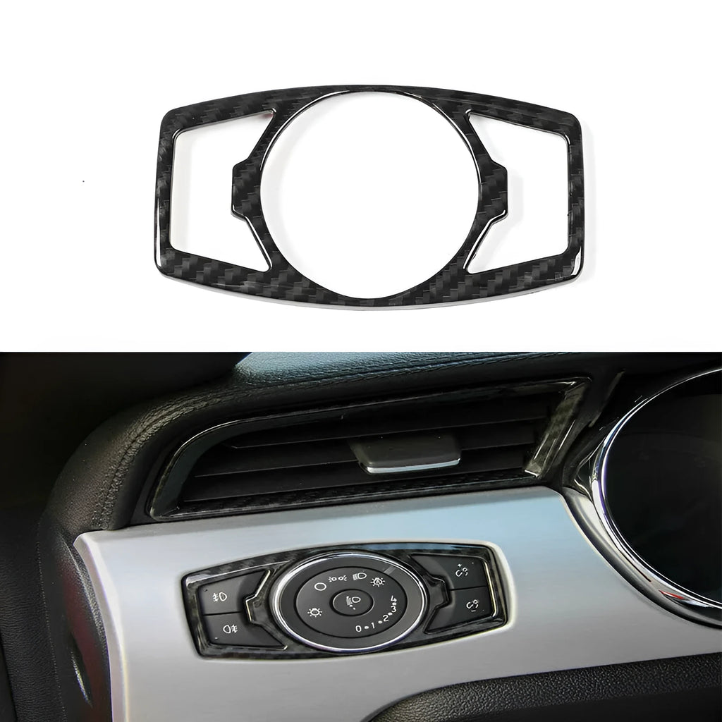 Carbon fibre finish decorative paster for Ford F150 Wild Horse headlight control panel