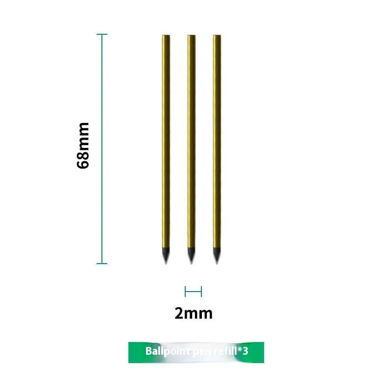 Loose leaf spiral notebook refill set showing Zodiac Forest Paper core and assorted metal-coded pen refills on a table.