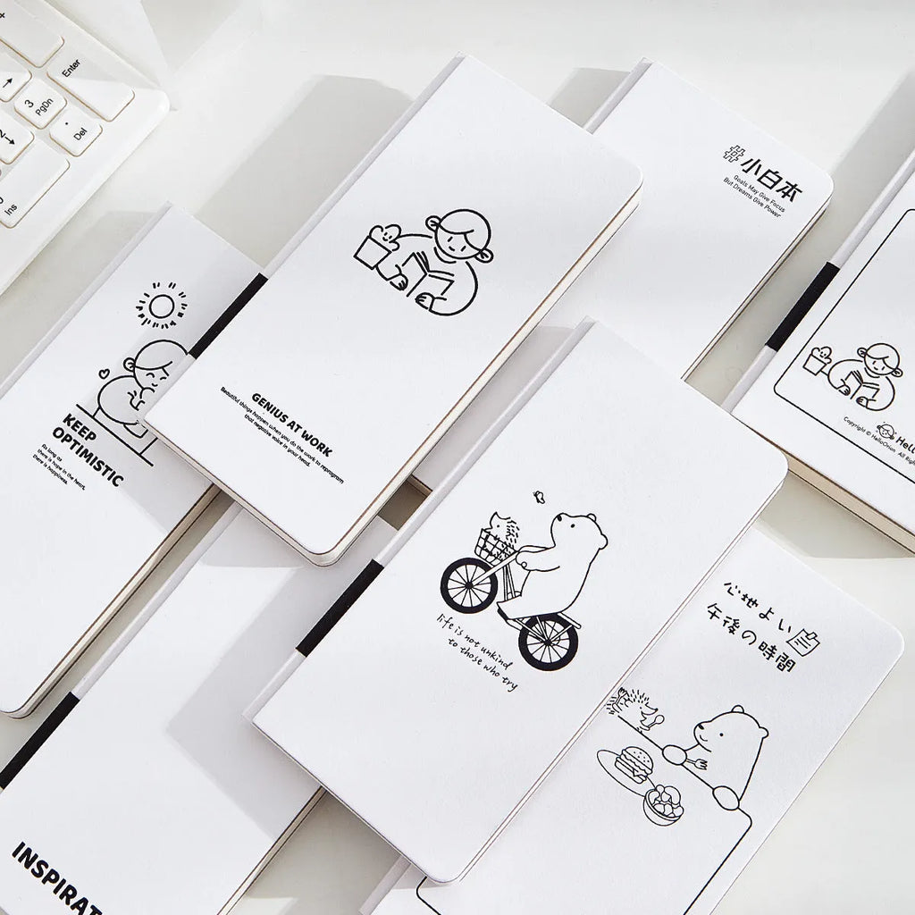 A6 paper notebook with plaid design and stickers, available in eight colour options.