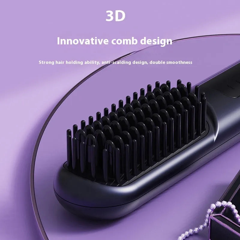 Portable negative ion hair comb in blue, grey, or white, showing its 15-20cm ABS plastic body.