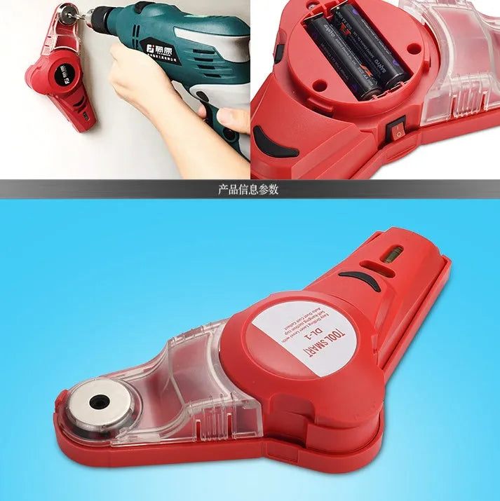 Portable red infrared laser level tool for woodworking with punching positioning function.