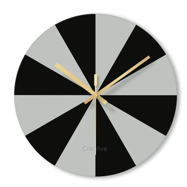 Minimalist transparent tempered glass wall clock with a diameter of 29.5cm on a white wall