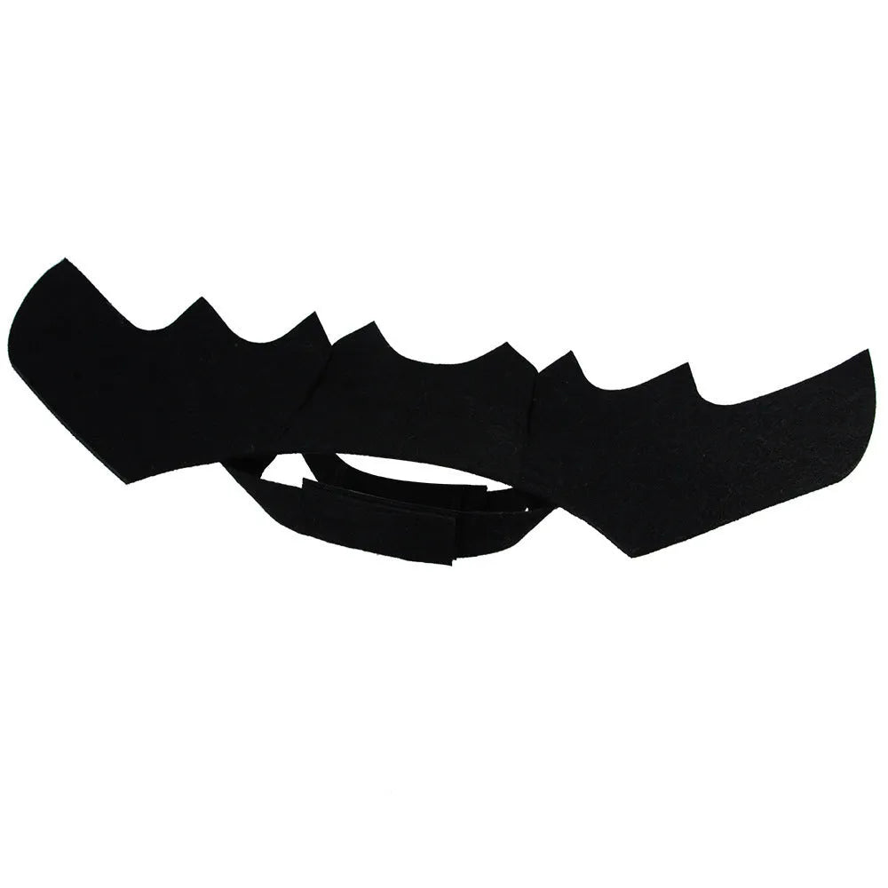 Black felt bat wings for a cat with adjustable Velcro straps, Halloween pet accessory