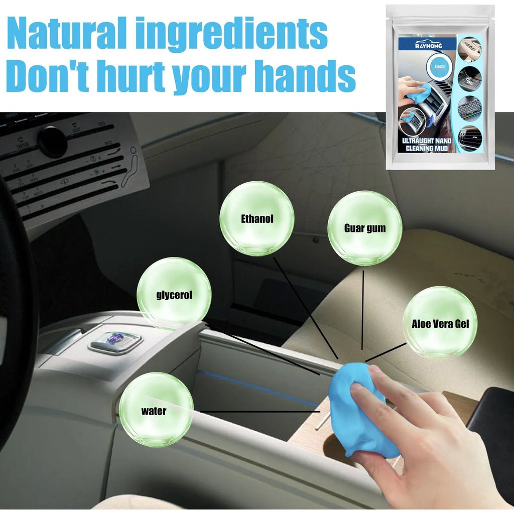 Pack of car cleaning mud for dust removal from vents and gaps, showing 20g compound.