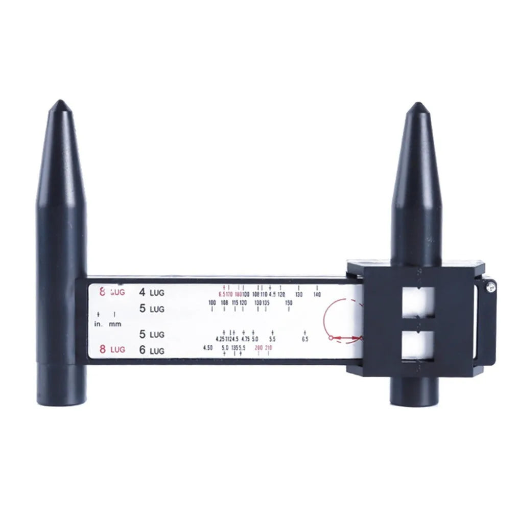 Plastic electronic digital caliper for measuring hole distances on wheel hubs