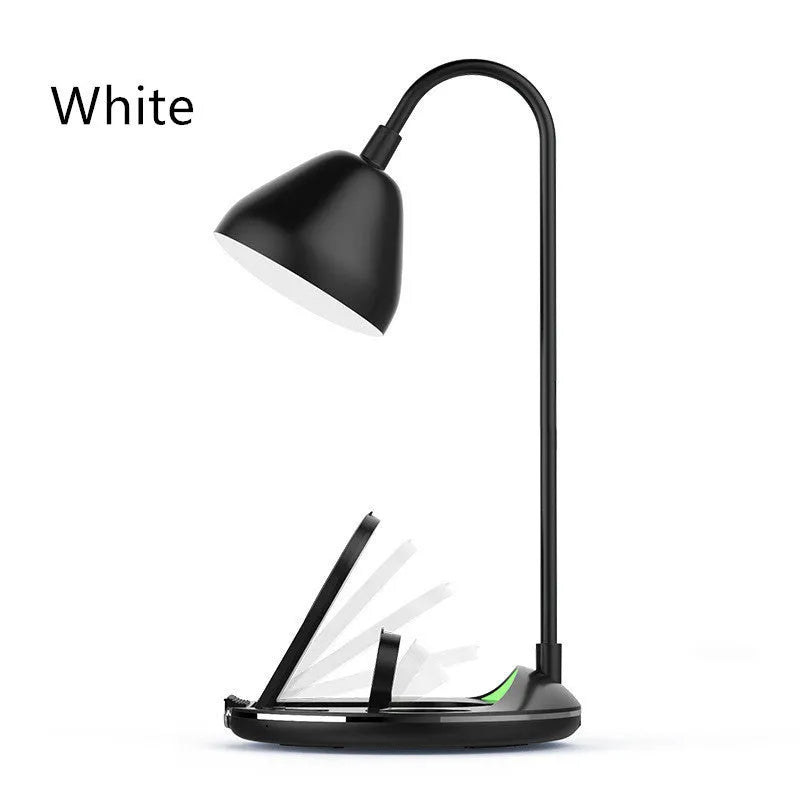 Black magnetic folding wireless charger extended to 320mm height with two phones charging