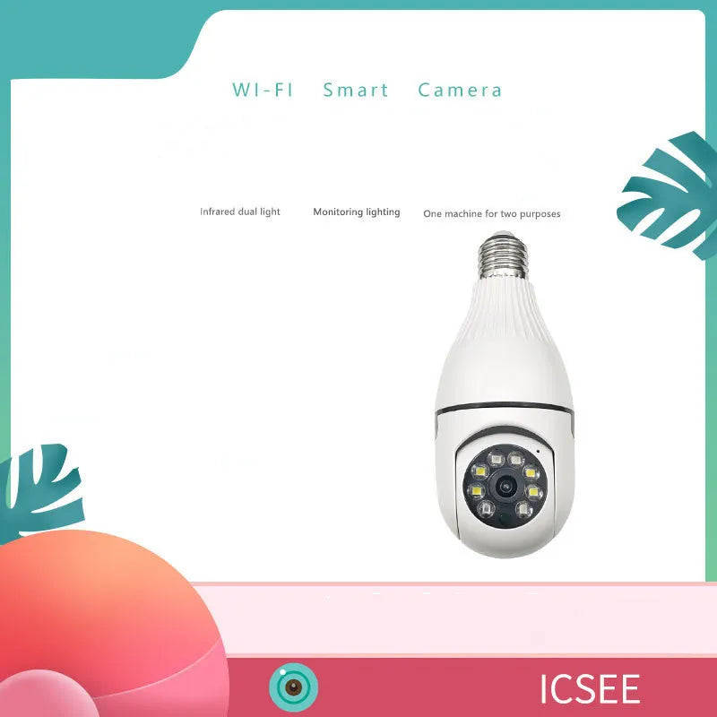 Wireless indoor security camera with full-colour night vision and two-way intercom function