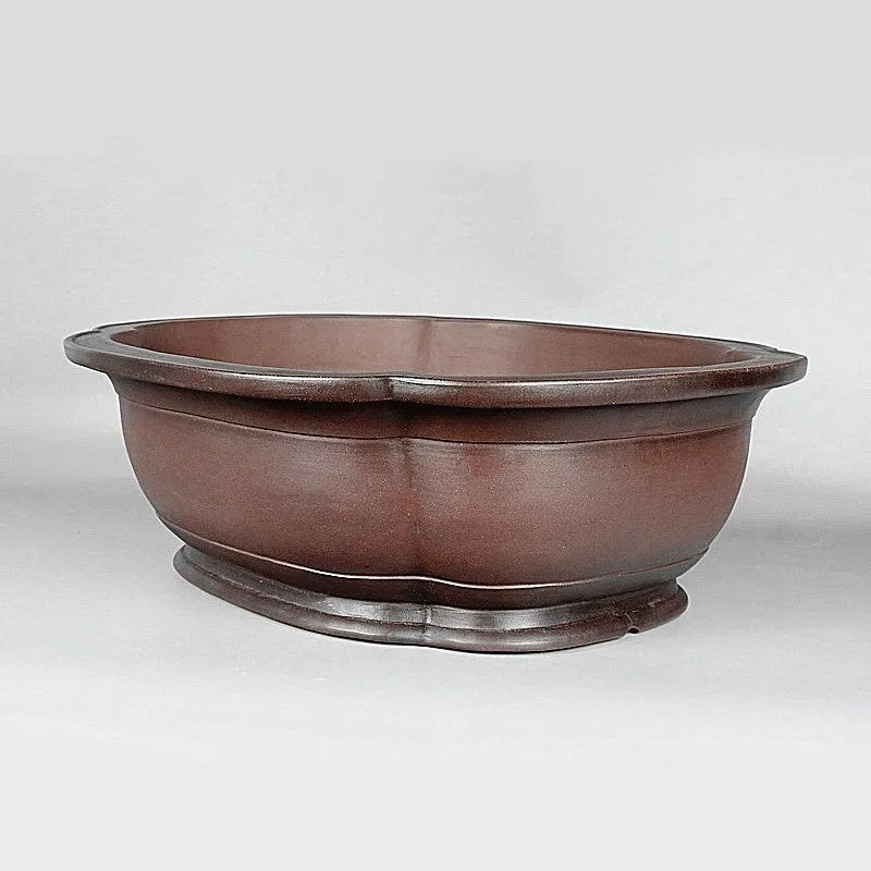 Handmade antique crabapple shaped purple clay flowerpot, large Chinese style planter