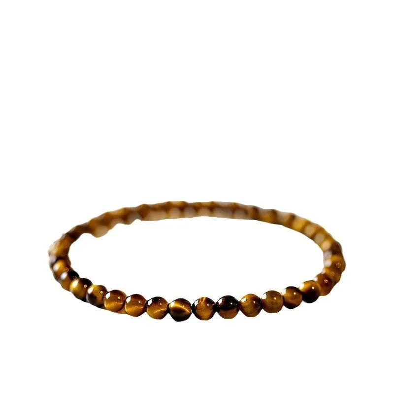 New Chinese style Tigereye geometric bracelet with round beads in natural stone colour