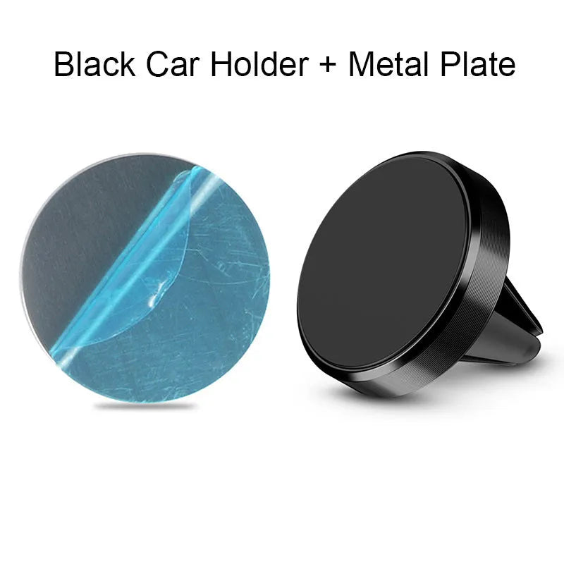 Aluminium alloy magnetic car phone holder with CD texture in black, gold or silver colours