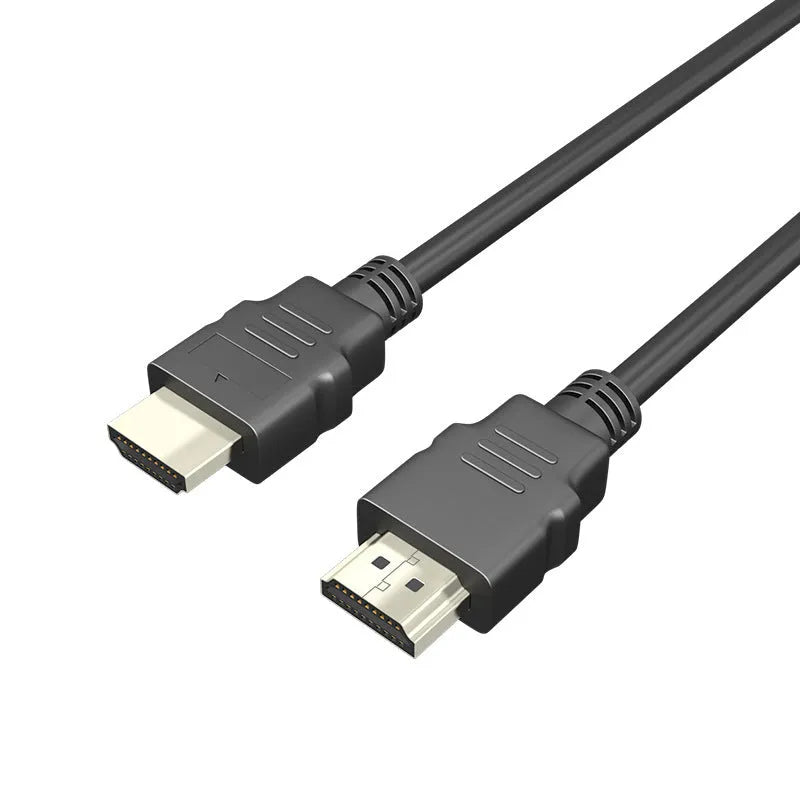Black HDMI data cable for set-top box connection with length options shown
