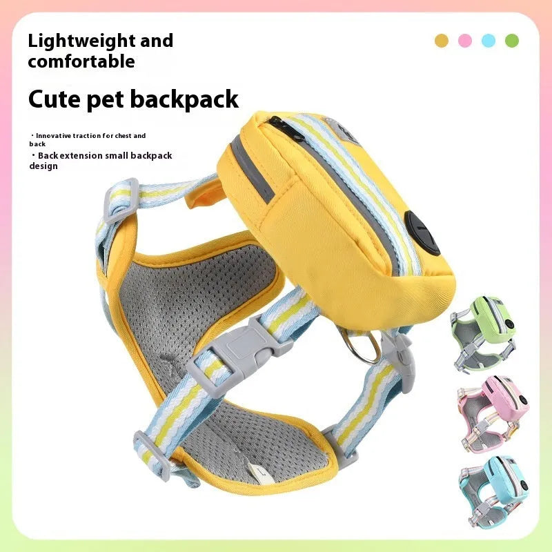 Explosion-proof anti-strangulation pet harness for dogs with chest design and 1.5 metre holding rope
