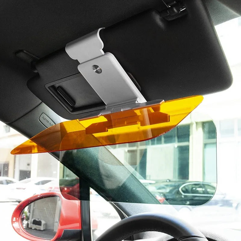Anti-glare car sun visor with telescopic installation and acrylic lens for high-beam and sunlight protection