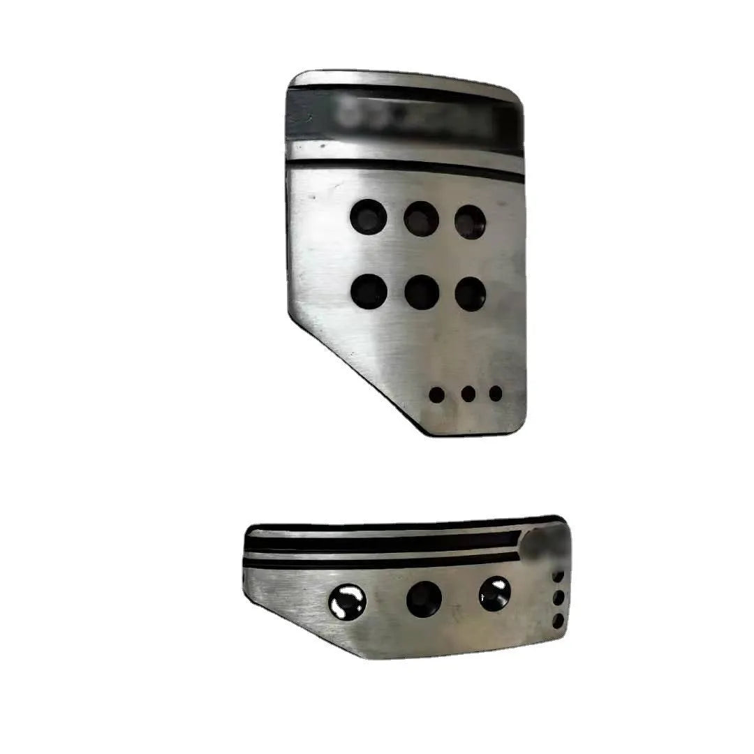 Set of three aluminum alloy manual transmission car pedals for brake, accelerator and clutch with mounting screws