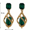 Retro creative women's stud earrings in alloy with irregular shape and KC gold finish, five colour options available