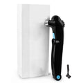 Black folding dry battery electric body shaver on a white background.