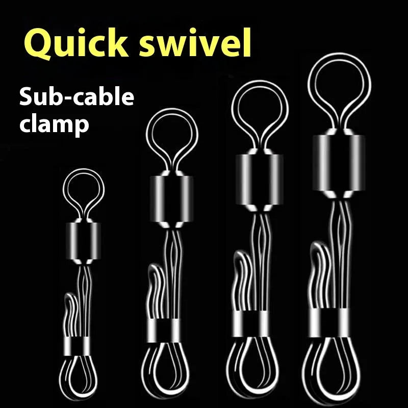 Brass quick change fishing line clamp barrel swivel bearing