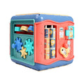 Baby hexahedron educational toy with six different Montessori learning activities on each side