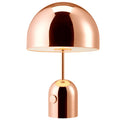 Mushroom-shaped metal table lamp in rose gold, gold, or chrome finish