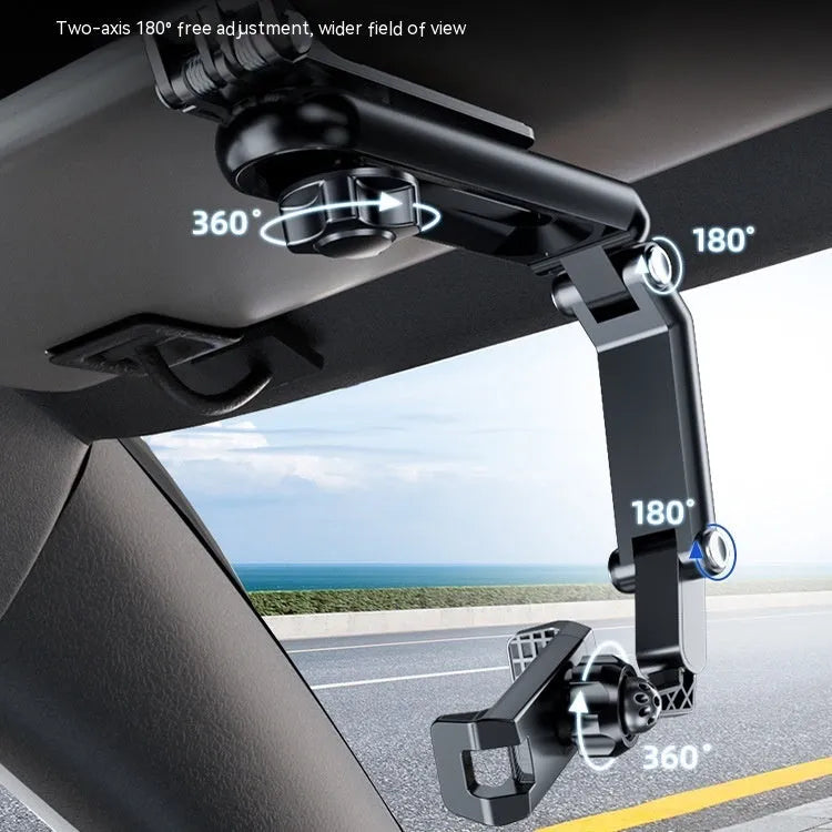 Car mobile phone bracket in black and green attached to car air vent