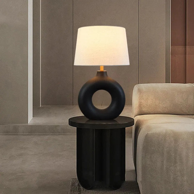 Feng ceramic pottery pot table lamp with Japanese style design and button switch