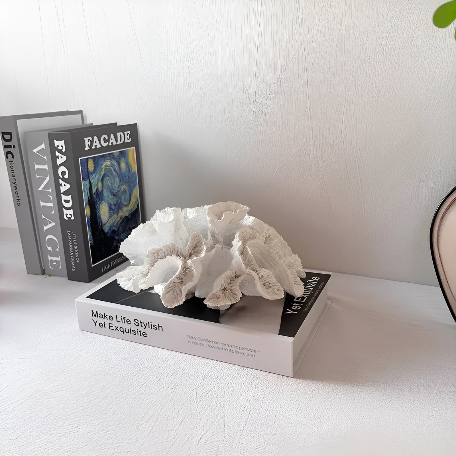 OffWhite Nordic artificial coral ornament made from resin and plastic for modern home decor