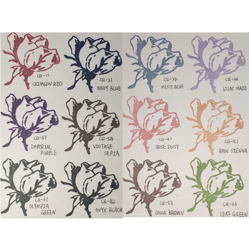 Rectangular quick-drying stamp pad for DIY rubber stamps in five colour options