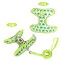 Reflective chest strap vest-style dog walking lead for small dogs in avocado colour.